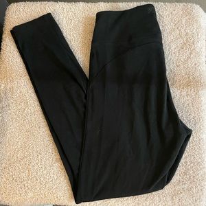 Black pink leggings with crossover waist